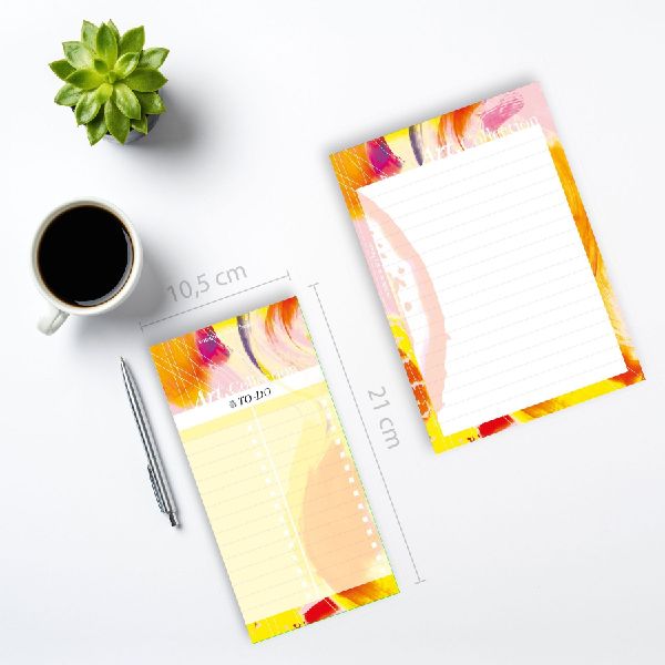 Notizblock-Set für To-Do-Listen. 2 Notizblöcke 50 Seiten pro Block mit farbenfrohen Design aus der Art.Collection von Stay Inspired