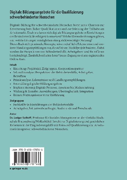 Digitale Bildungsangebote für die Qualifizierung schwerbehinderter Menschen