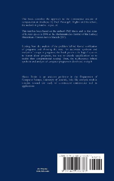 Constructive Analysis and Synthesis of Programs