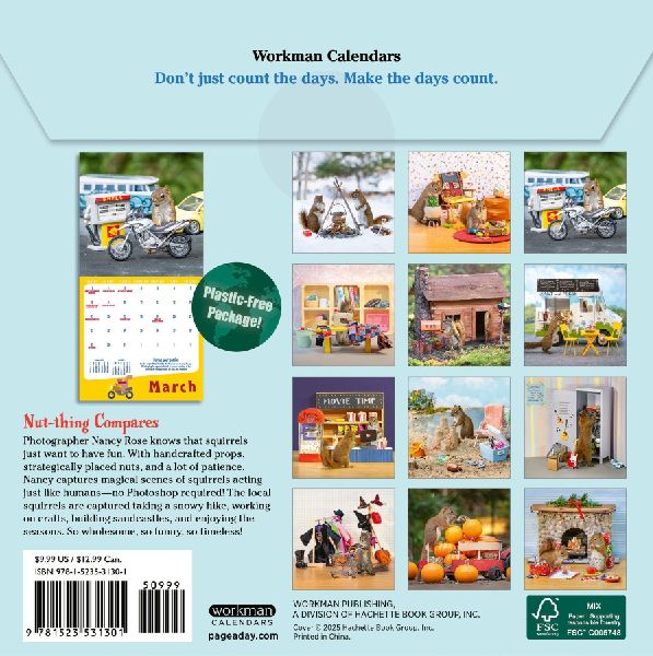 Secret Life of Squirrels Mini Wall Calendar 2026