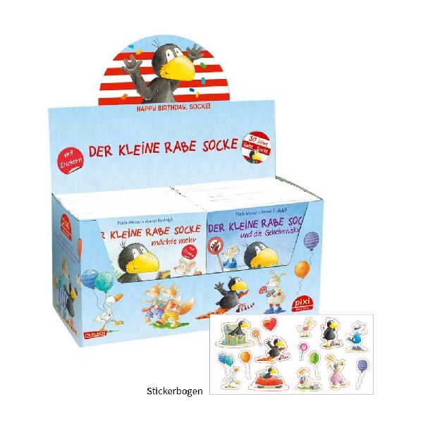 Pixi-Box 193: Der kleine Rabe Socke mit Stickern (8x8 Exemplare)