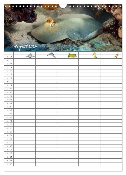 Der Unterwasser Familienplaner 2026 (Wandkalender 2026 DIN A3 hoch), CALVENDO Monatskalender