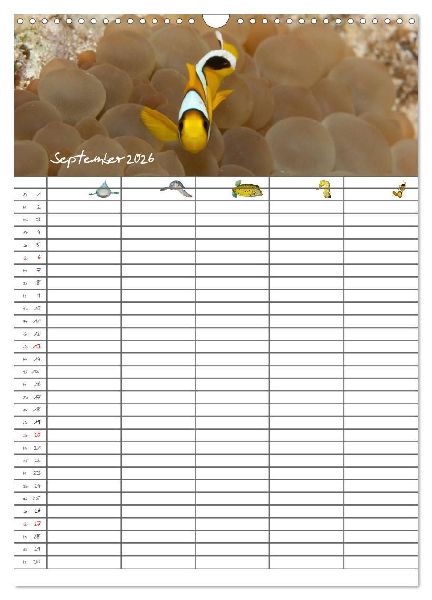 Der Unterwasser Familienplaner 2026 (Wandkalender 2026 DIN A3 hoch), CALVENDO Monatskalender
