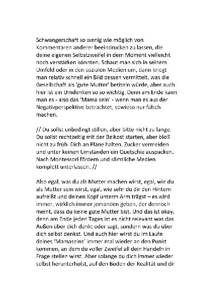 Baby im Bauch, Fragen im Kopf
