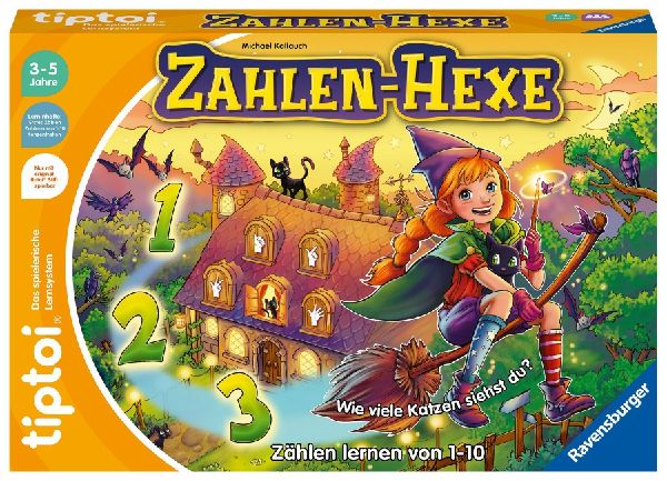 Ravensburger tiptoi Spiel 00132 Zahlen-Hexe, Zählen lernen von 1 - 10 für Kinder ab 3 Jahren