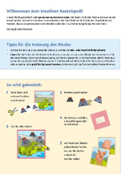 Lass uns basteln - Ausschneiden und kleben ab 3 Jahre - Dinosaurier
