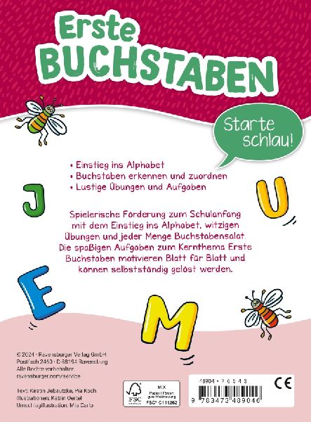 Mein Block zum Schulanfang: Erste Buchstaben