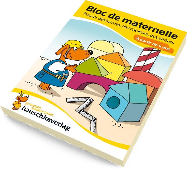 Bloc de maternelle à partir de 4 ans - Trouver les formes, les couleurs, les erreurs - coloriage enfant - cahier vacances 4 ans