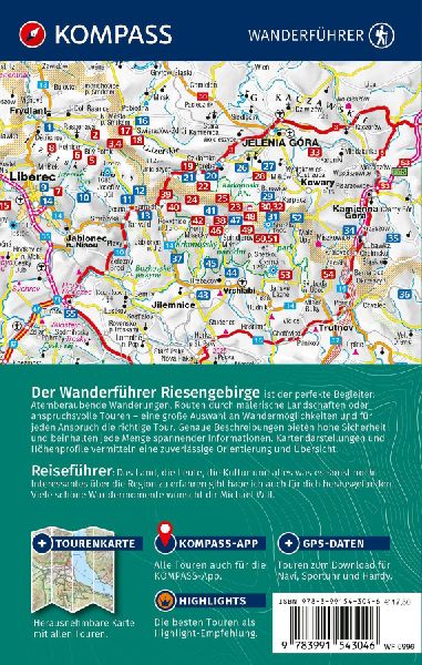 KOMPASS Wanderführer Riesengebirge mit Isergebirge, 55 Touren mit Extra-Tourenkarte
