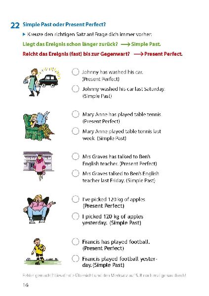 Englisch. Simple Past and Present Perfect