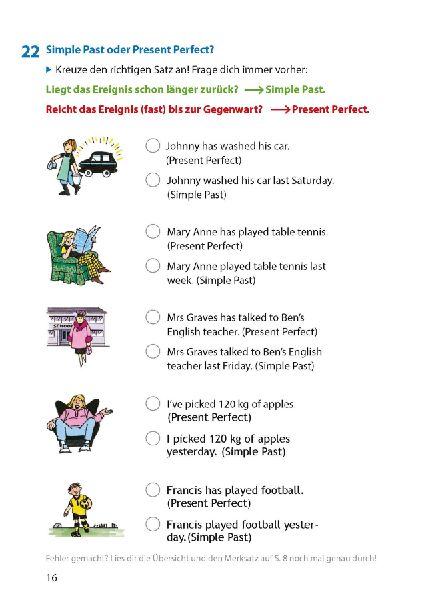 Englisch. Simple Past and Present Perfect