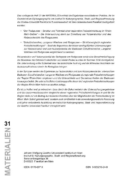 Regionale Freizeiteinrichtungen im Rhein-Main-Gebiet