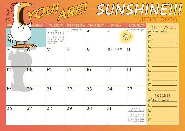 Sandra Boynton's Woo Hoo for You! 2026 Magnetic Calendar