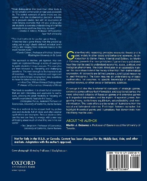 An Introduction to Game Theory, International Edition