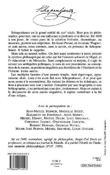 Présences de Schopenhauer