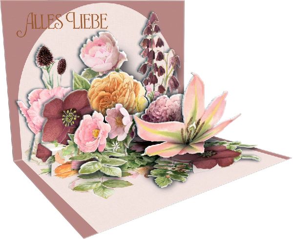Pop-up-Grußkarte - Blumen