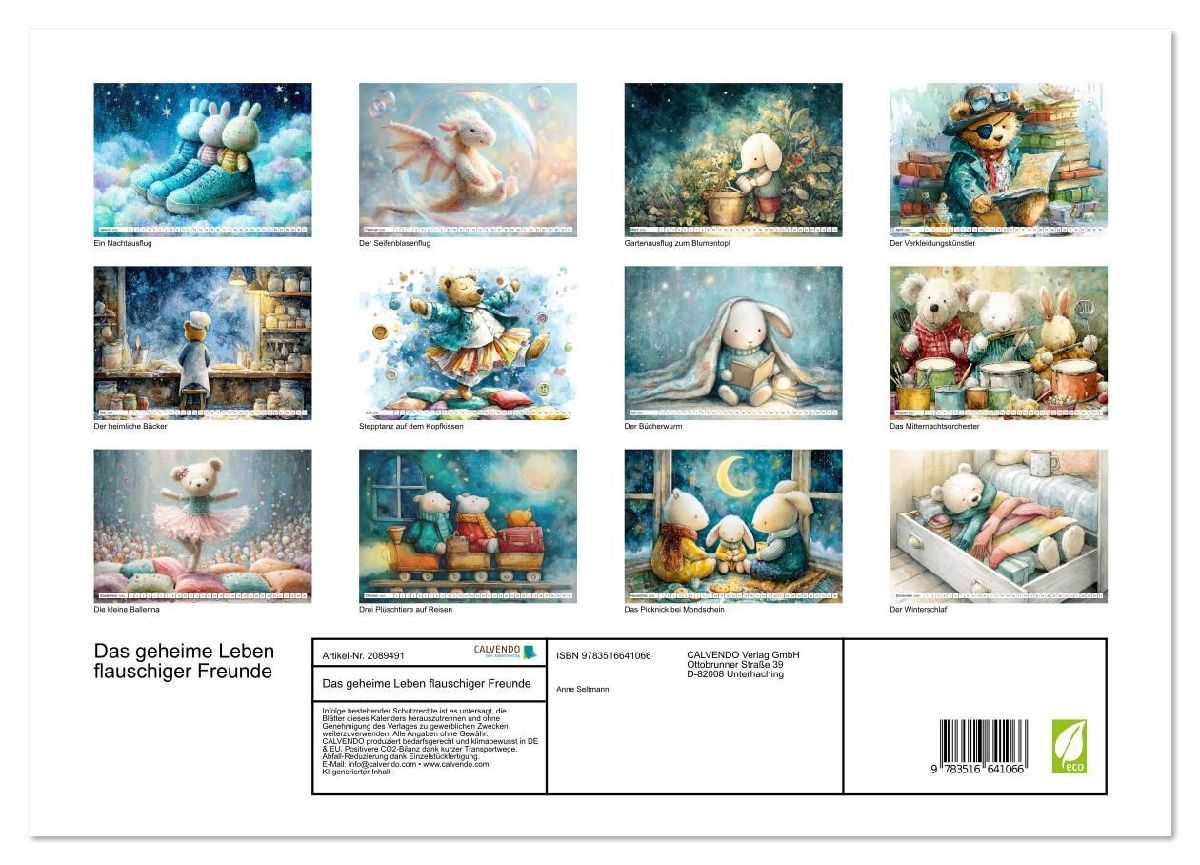 Das geheime Leben flauschiger Freunde (hochwertiger Premium Wandkalender 2026 DIN A2 quer), Kunstdruck in Hochglanz