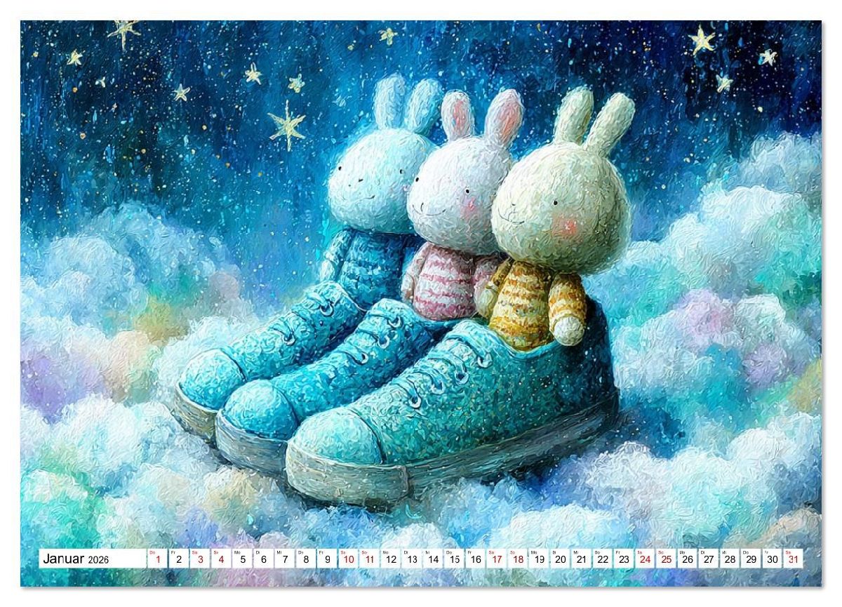 Das geheime Leben flauschiger Freunde (hochwertiger Premium Wandkalender 2026 DIN A2 quer), Kunstdruck in Hochglanz