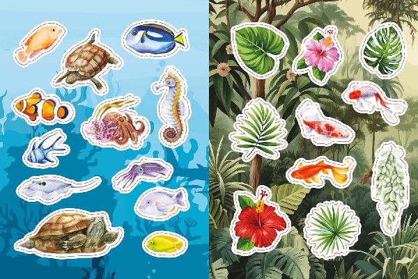 Flora, Fauna, Pflanzen & Bienen - Stickerbuch