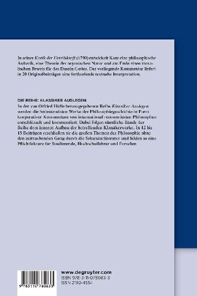 Immanuel Kant: Kritik der Urteilskraft