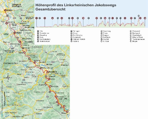 Linksrheinischer Jakobsweg von Köln nach Bingen