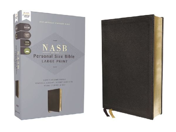NASB, Personal Size Bible, Large Print, Genuine Leather, Calfs...