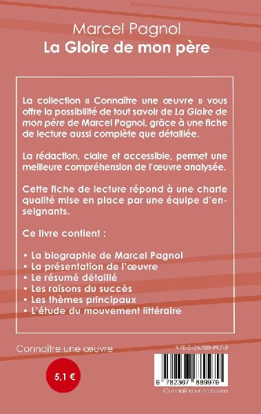 Fiche de lecture La Gloire de mon père de Marcel Pagnol (analyse littéraire de référence et résumé complet)