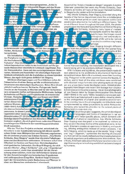 Susanne Kriemann: Hey Monte Schlacko / Dear Slagorg