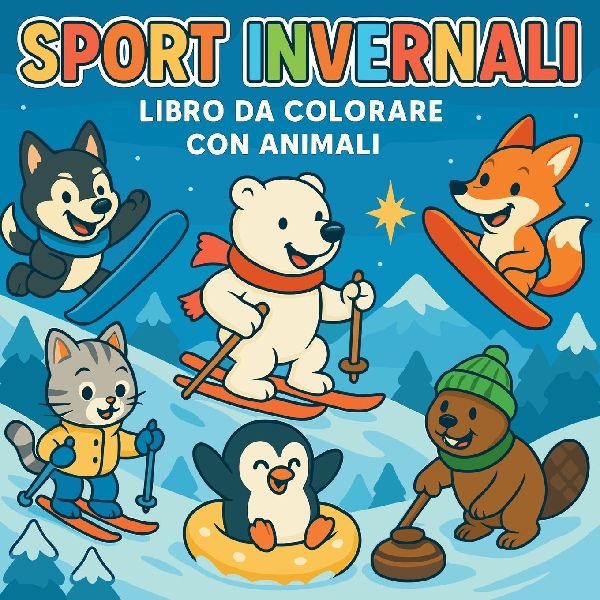 Sport Invernali - Libro da colorare con animali