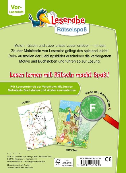 Leserabe Rätselspaß - Zauber-Malrätsel zum Lesenlernen: Bauernhof (Vor-Lesestufe)