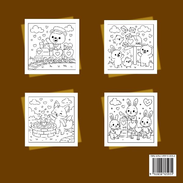 Animales Tiernos de San Valentín - Libro para Colorear