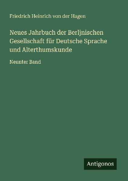 Neues Jahrbuch der Berljnischen Gesellschaft für Deutsche Spr...