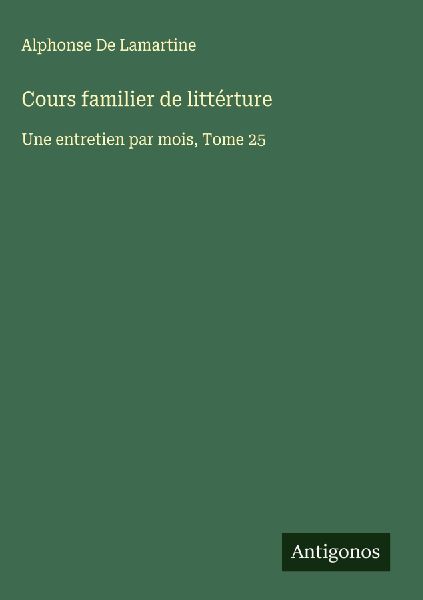 Cours familier de littérture