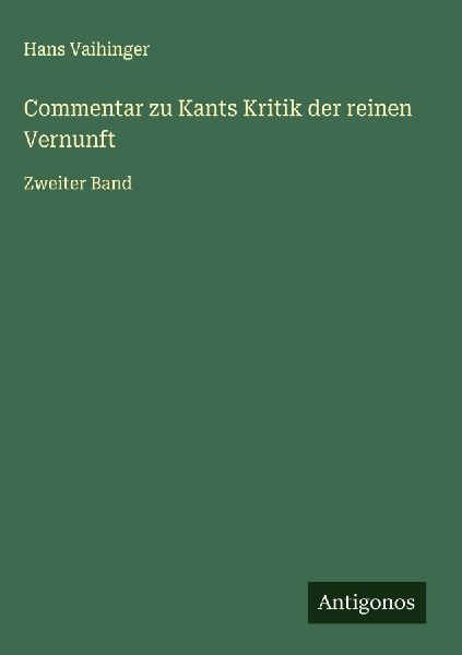 Commentar zu Kants Kritik der reinen Vernunft