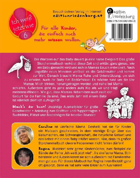 Das große Storchenmalbuch - Mach's dir bunt! Hebammenwissen für Kinder zum Thema Babys machen, kriegen, haben