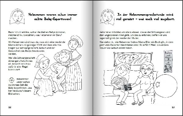 Das große Storchenmalbuch - Mach's dir bunt! Hebammenwissen für Kinder zum Thema Babys machen, kriegen, haben