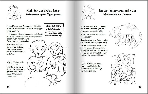 Das große Storchenmalbuch - Mach's dir bunt! Hebammenwissen für Kinder zum Thema Babys machen, kriegen, haben
