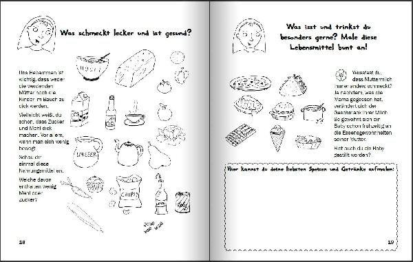 Das große Storchenmalbuch - Mach's dir bunt! Hebammenwissen für Kinder zum Thema Babys machen, kriegen, haben