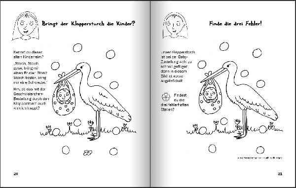 Das große Storchenmalbuch - Mach's dir bunt! Hebammenwissen für Kinder zum Thema Babys machen, kriegen, haben