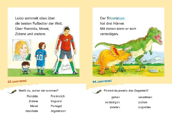 Duden Leseprofi - Coole Leserätsel zum Schulstart - Dinos und Fußball, 1. Klasse
