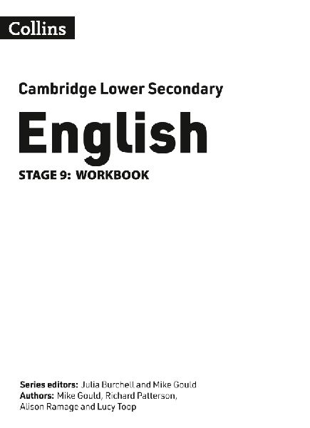 Lower Secondary English Workbook: Stage 9