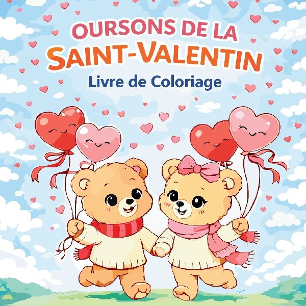 Oursons de la Saint-Valentin - Livre de coloriage