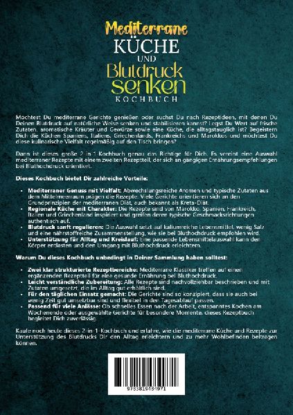 Mediterrane Küche und Blutdruck senken Kochbuch