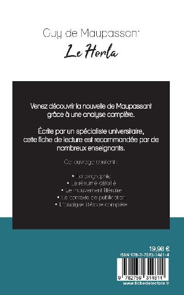 Le Horla de Maupassant (fiche de lecture et analyse complète de l'¿uvre)