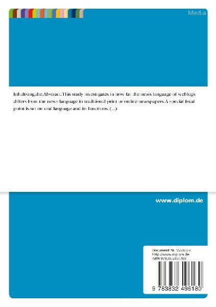 Distributing News Via Weblog - a Linguistic Analysis of the Guardian Newsblog