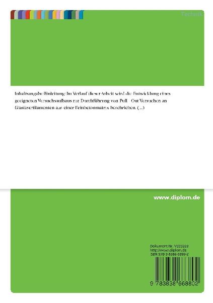 Pull-Out-Versuche von  Glasfaserfilamenten aus einer Feinbetonmatrix