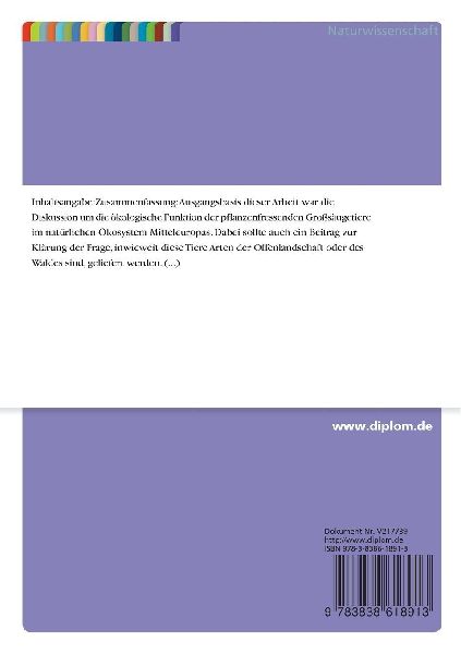 Vergleichende ökologische Untersuchungen zu Raumnutzung und Vegetationspräferenzen von Wisent und Rothirsch in einem naturnahen Gehege