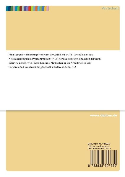 Anwendung des Neurolinguistischen Programmierens im Persönlichen Verkauf