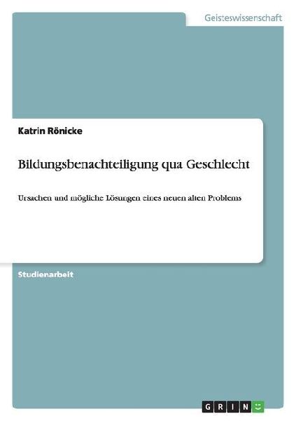 Bildungsbenachteiligung qua Geschlecht