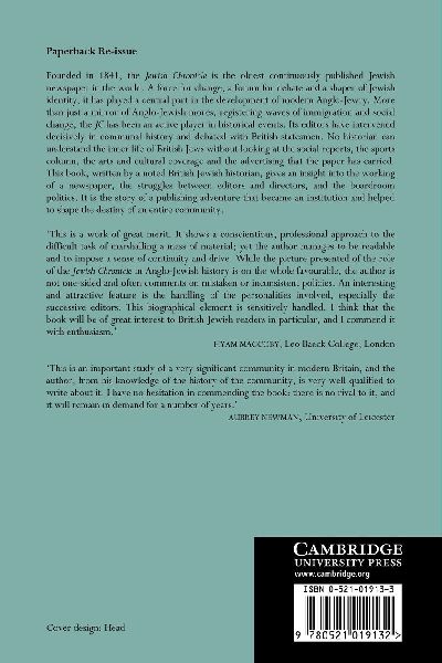 The Jewish Chronicle and Anglo-Jewry, 1841 1991